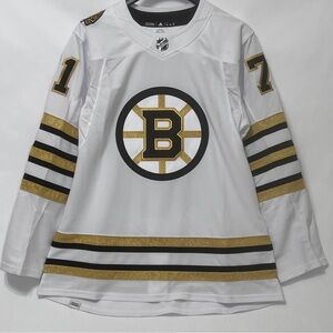 Adidas Hockey Boston Bruins Jersey White Gold Taylor Hall 100th Size 52